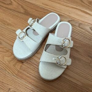 Stuart Weitzman | Crystal Ring Espadrille Flat Slide